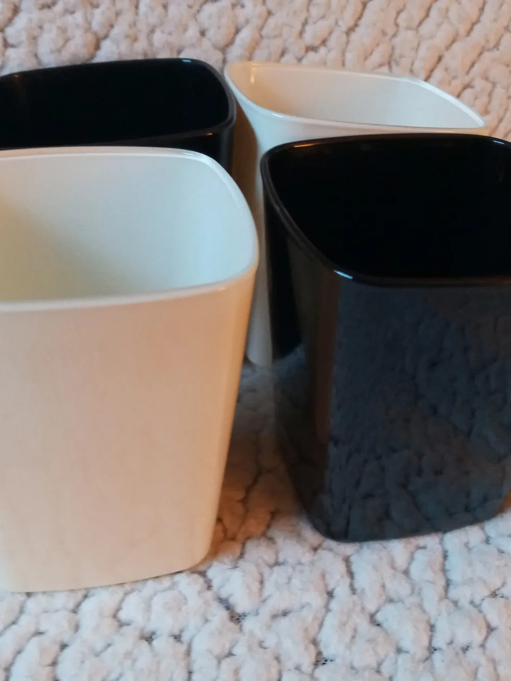 Set of 4 Black and White Glass Disaronno Rocks Glasses Short Tumblers